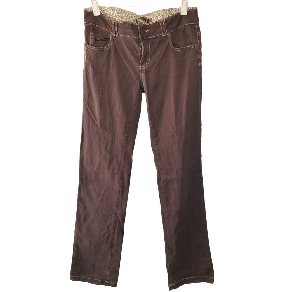 Prana Womens Organic Cotton Straight Leg Pants 8 Low Rise Gorpcore Granola Girl